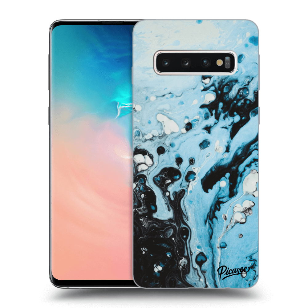 Picasee silikónový čierny obal pre Samsung Galaxy S10 G973 - Organic blue