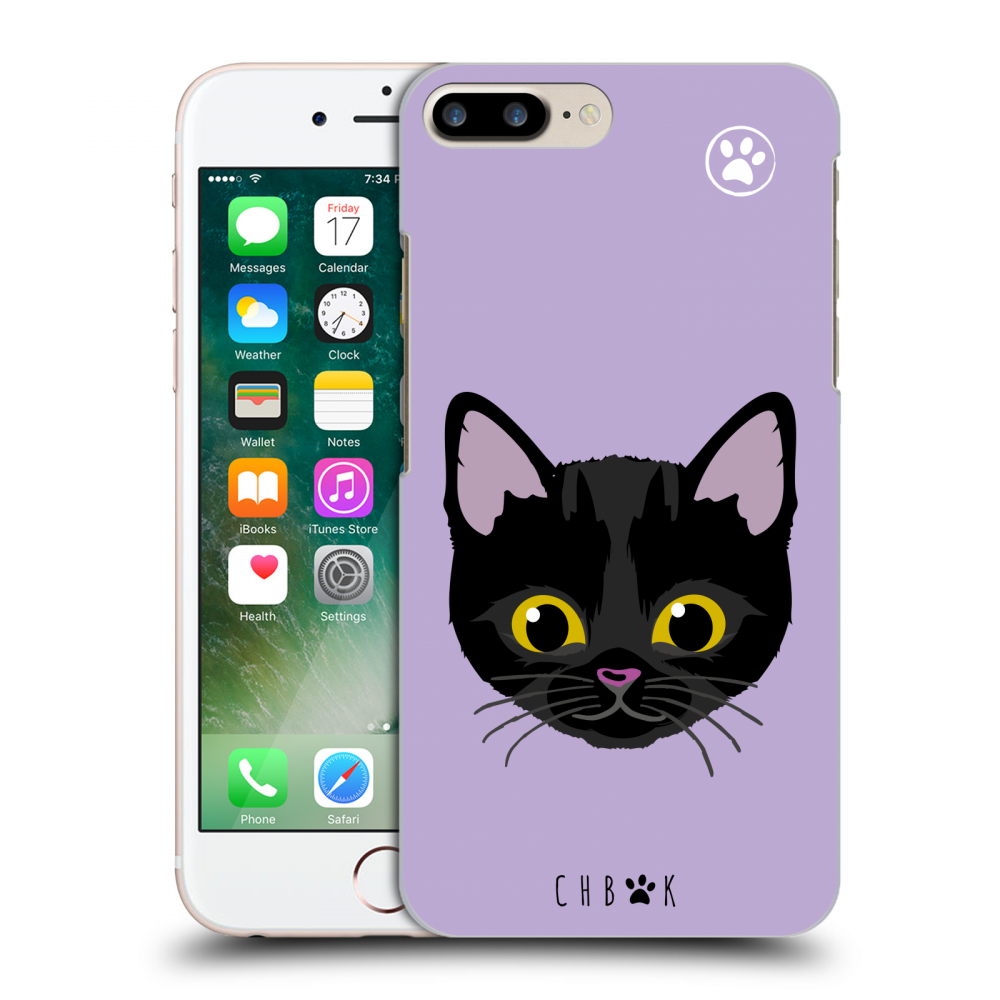 Picasee silikónový prehľadný obal pre Apple iPhone 8 Plus - Chybí mi kočky - Fialová