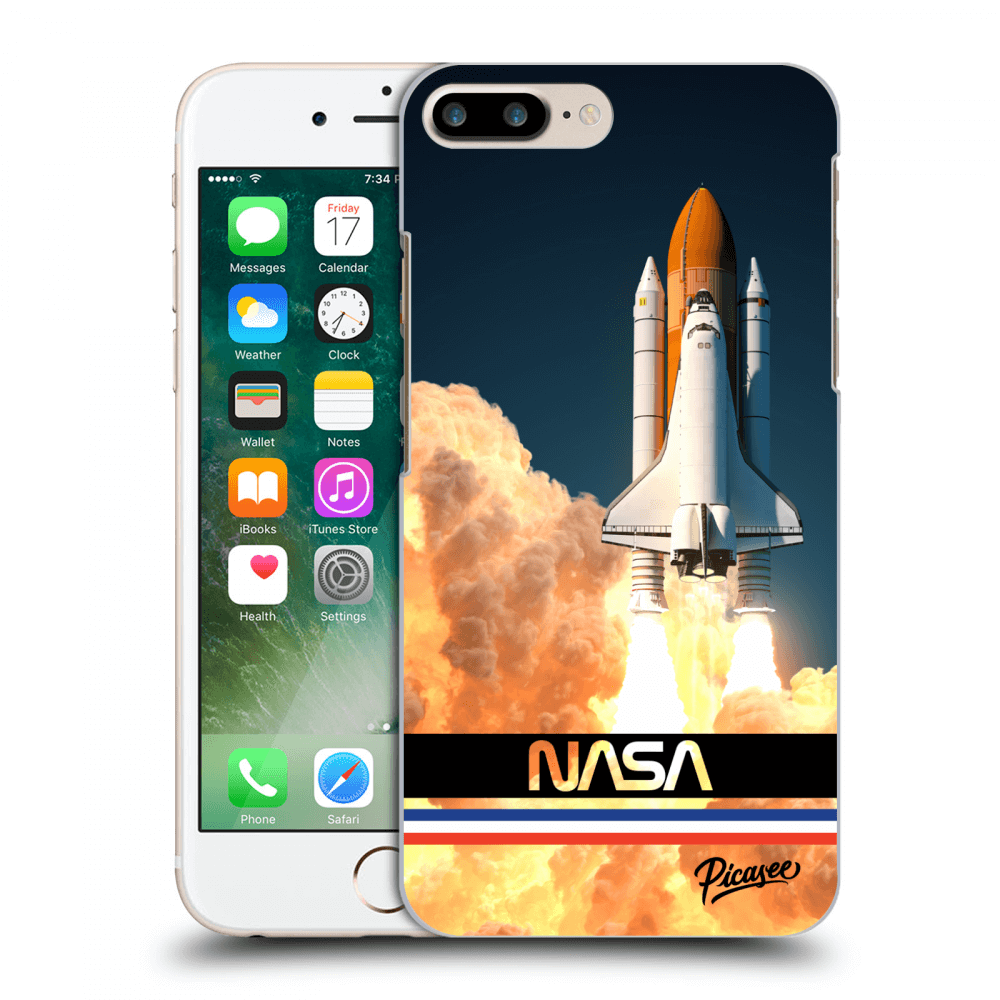 Picasee silikónový čierny obal pre Apple iPhone 8 Plus - Space Shuttle