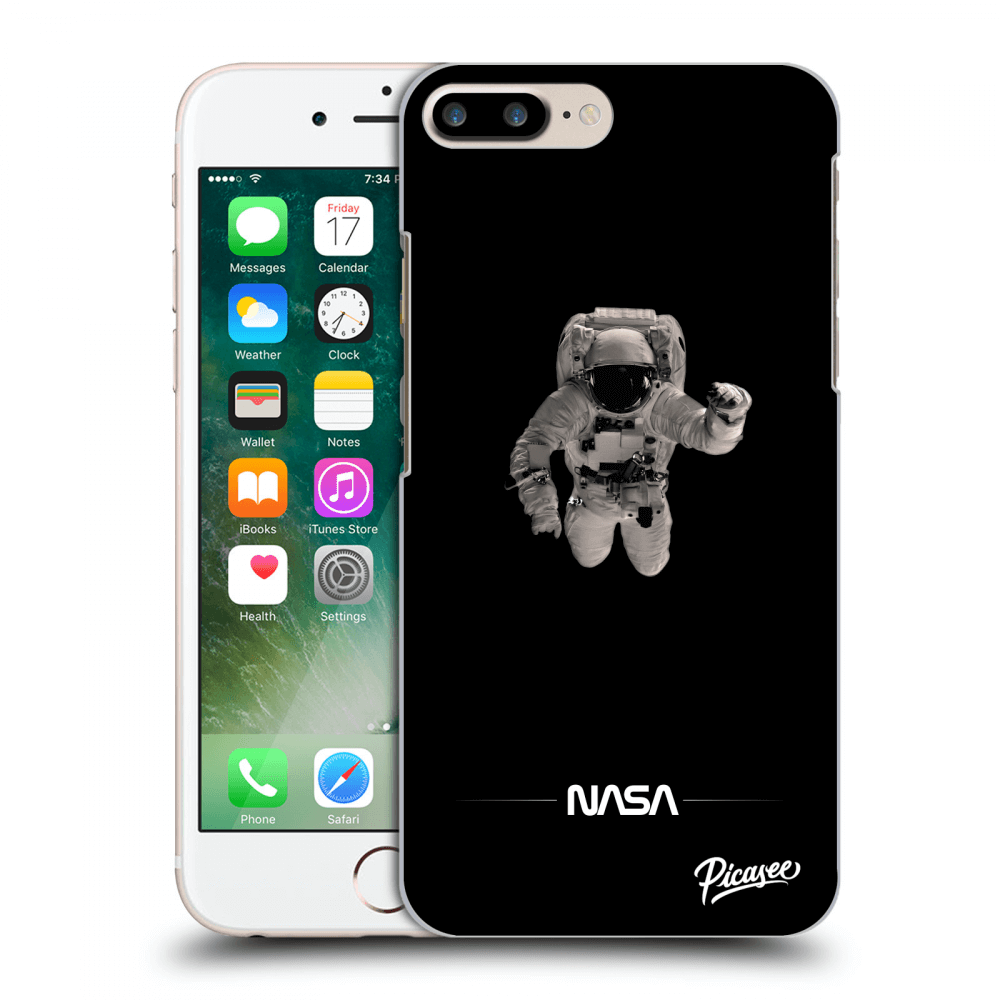 Picasee silikónový čierny obal pre Apple iPhone 8 Plus - Astronaut Minimal