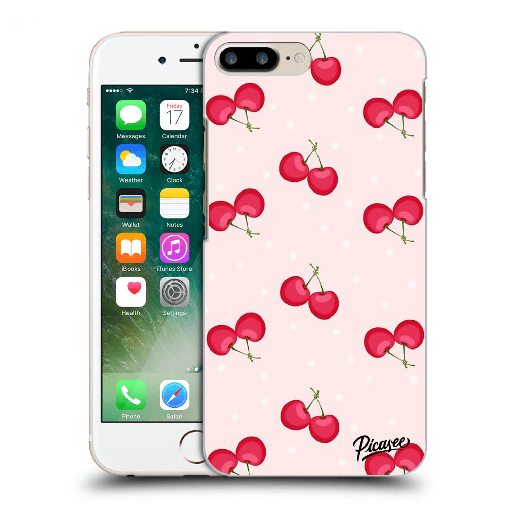 Picasee silikónový prehľadný obal pre Apple iPhone 8 Plus - Cherries