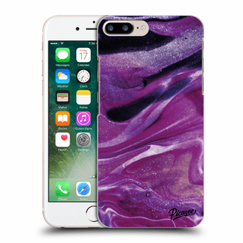 Picasee silikónový prehľadný obal pre Apple iPhone 8 Plus - Purple glitter