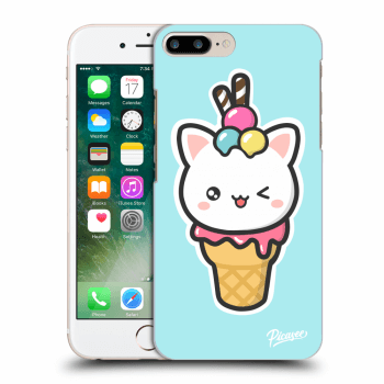 Picasee silikónový čierny obal pre Apple iPhone 8 Plus - Ice Cream Cat
