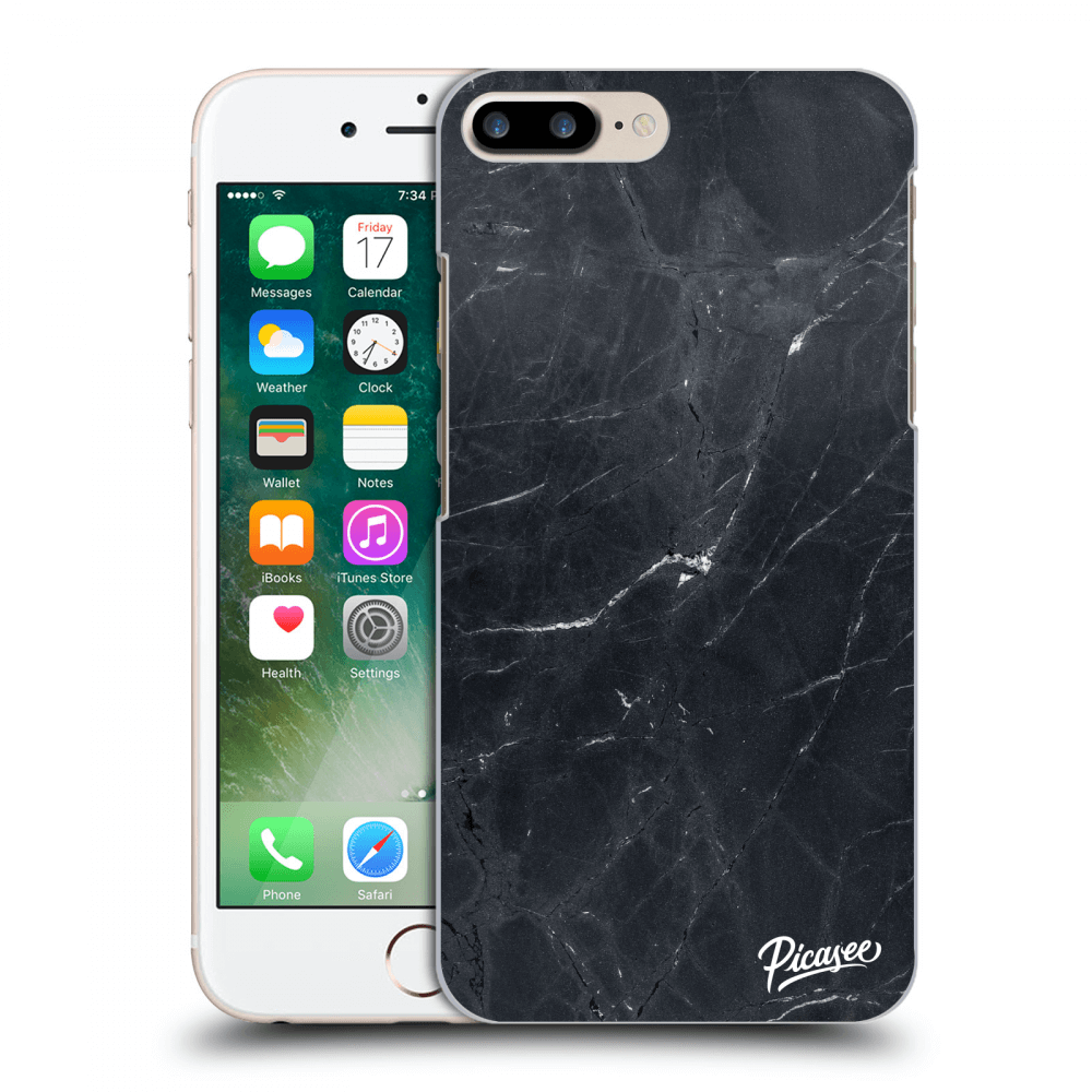 Picasee silikónový čierny obal pre Apple iPhone 8 Plus - Black marble