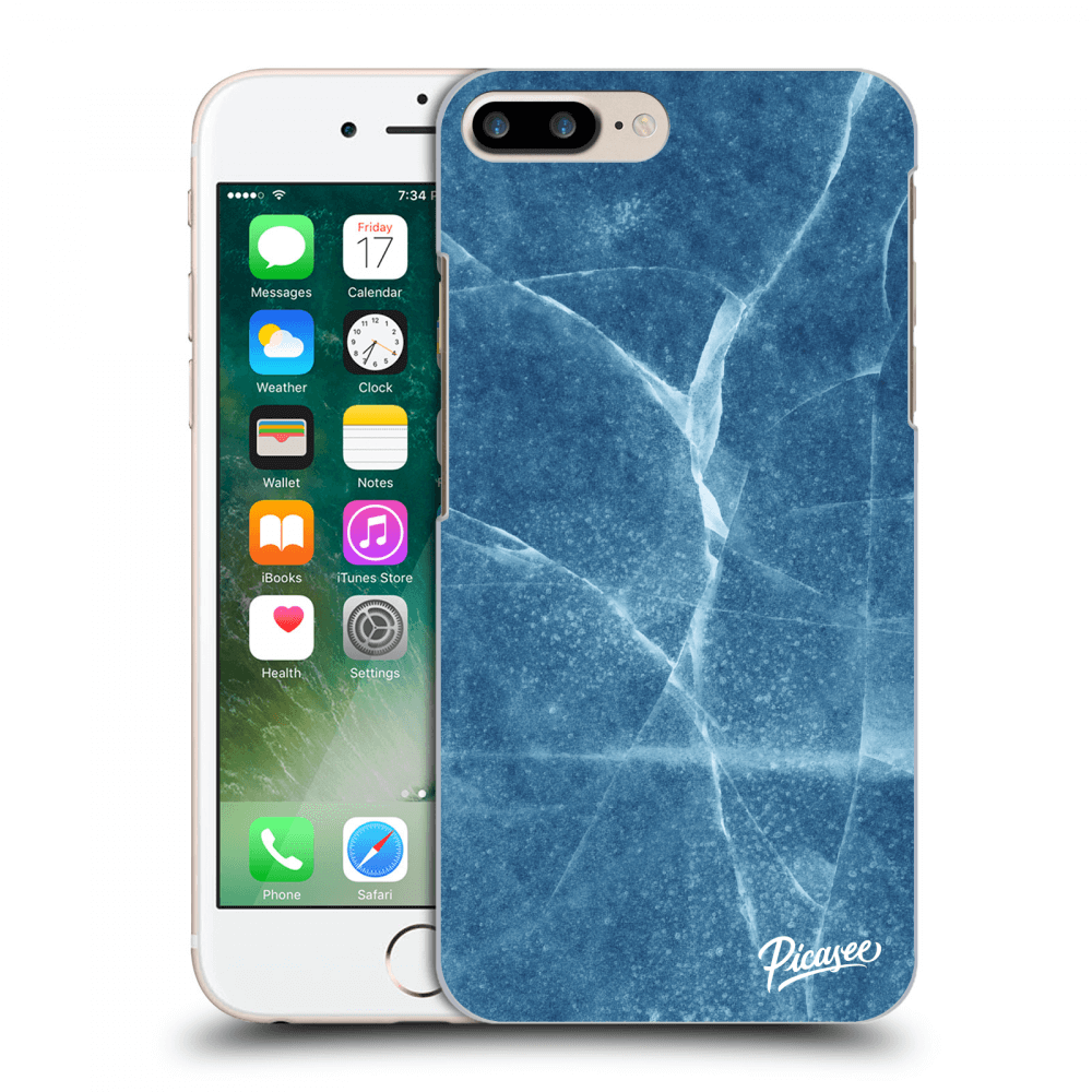 Picasee silikónový čierny obal pre Apple iPhone 8 Plus - Blue marble