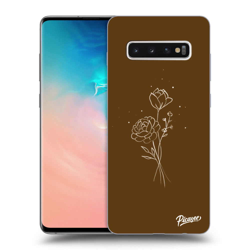 Picasee ULTIMATE CASE pro Samsung Galaxy S10 Plus G975 - Brown flowers