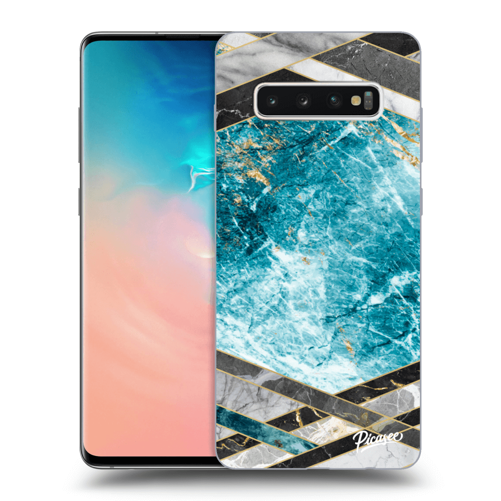 Picasee ULTIMATE CASE pro Samsung Galaxy S10 Plus G975 - Blue geometry