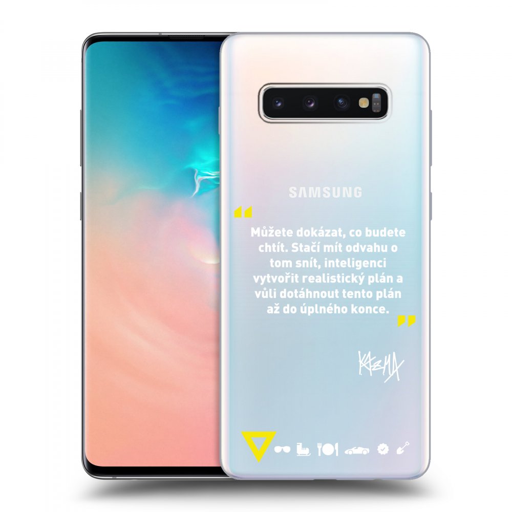 Picasee silikónový prehľadný obal pre Samsung Galaxy S10 Plus G975 - Kazma - MŮŽETE DOKÁZAT, CO BUDETE CHTÍT