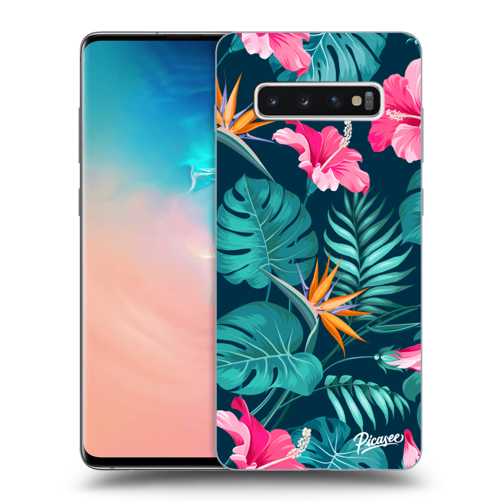 Picasee ULTIMATE CASE pro Samsung Galaxy S10 Plus G975 - Pink Monstera