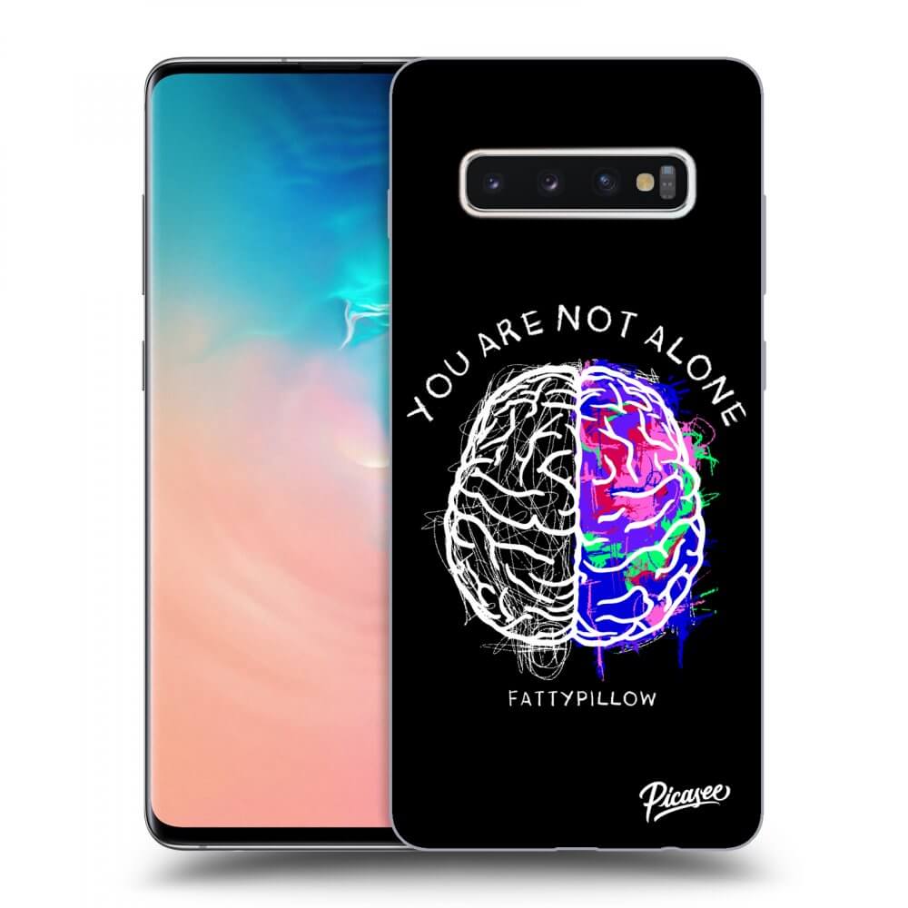 Picasee silikónový čierny obal pre Samsung Galaxy S10 Plus G975 - Brain - White