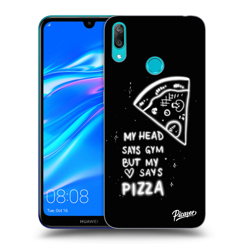 Picasee silikónový prehľadný obal pre Huawei Y7 2019 - Pizza