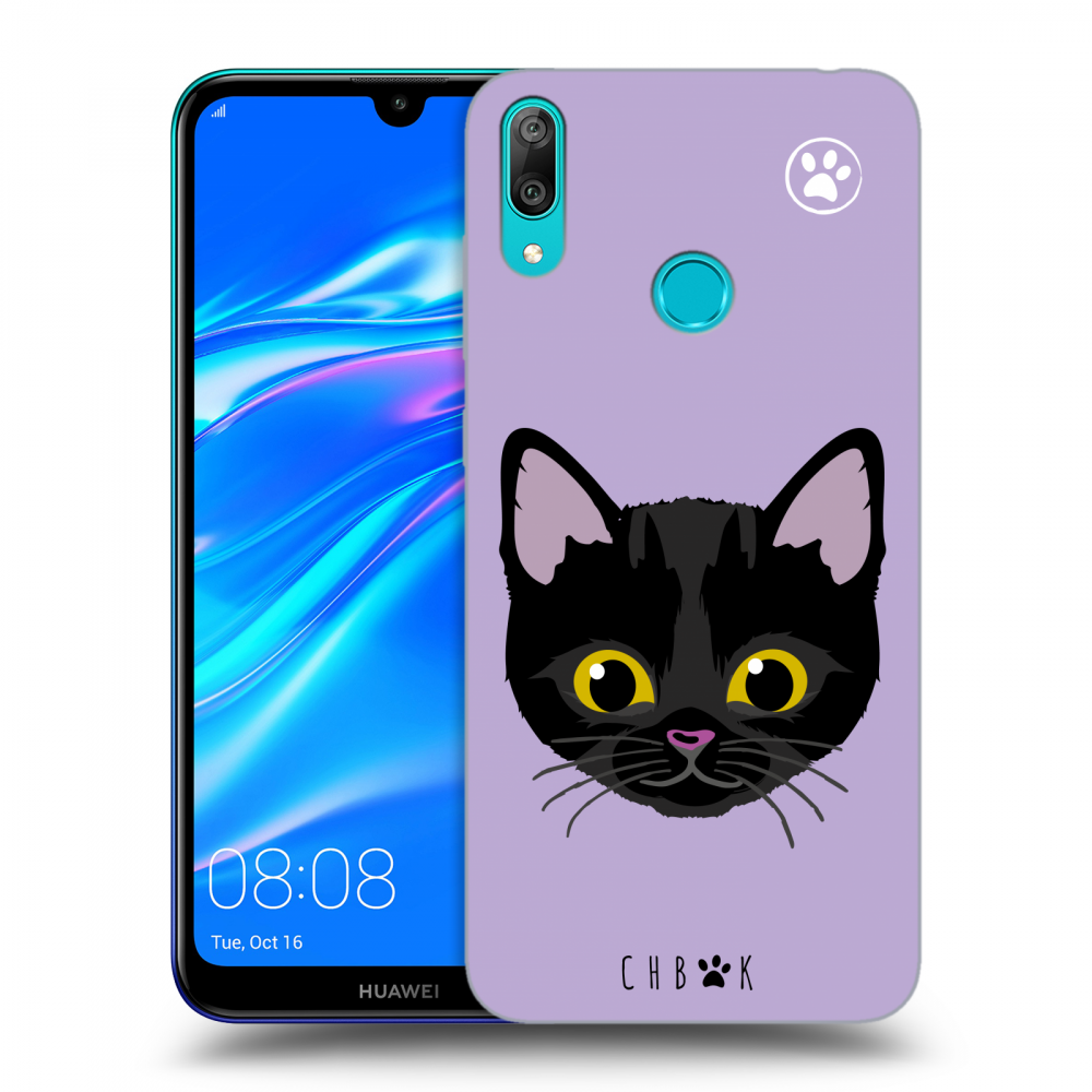 Picasee silikónový čierny obal pre Huawei Y7 2019 - Chybí mi kočky - Fialová