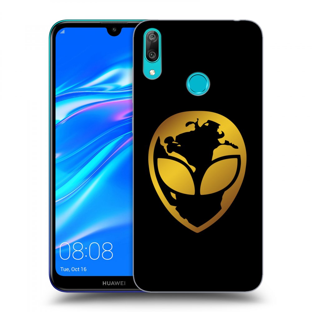 Picasee ULTIMATE CASE pro Huawei Y7 2019 - EARTH - Gold Alien 3.0