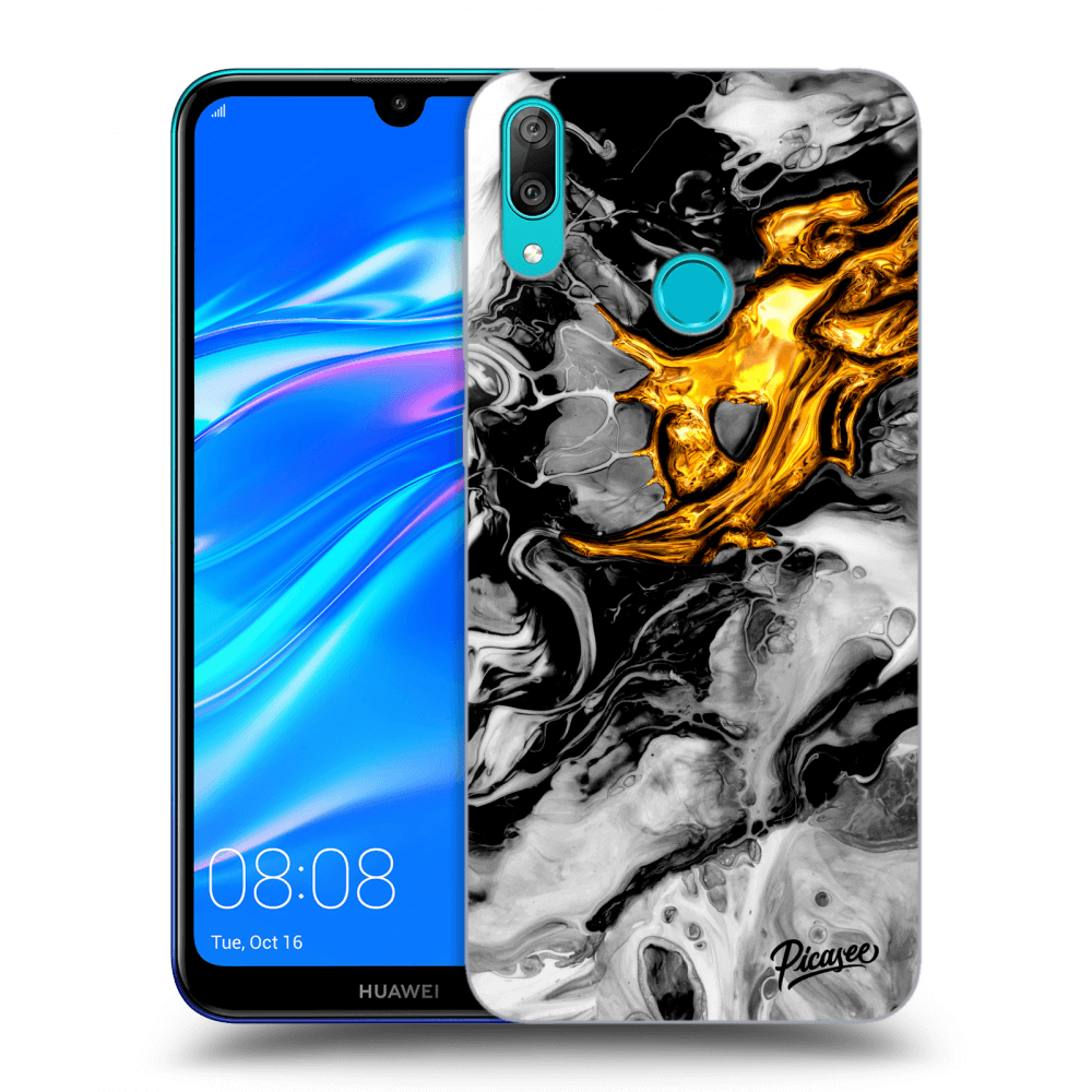 Picasee ULTIMATE CASE pro Huawei Y7 2019 - Black Gold 2