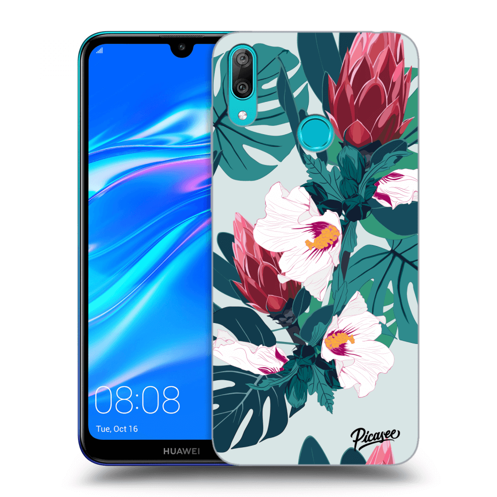 Picasee silikónový čierny obal pre Huawei Y7 2019 - Rhododendron