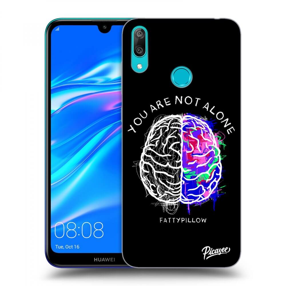 Picasee silikónový čierny obal pre Huawei Y7 2019 - Brain - White