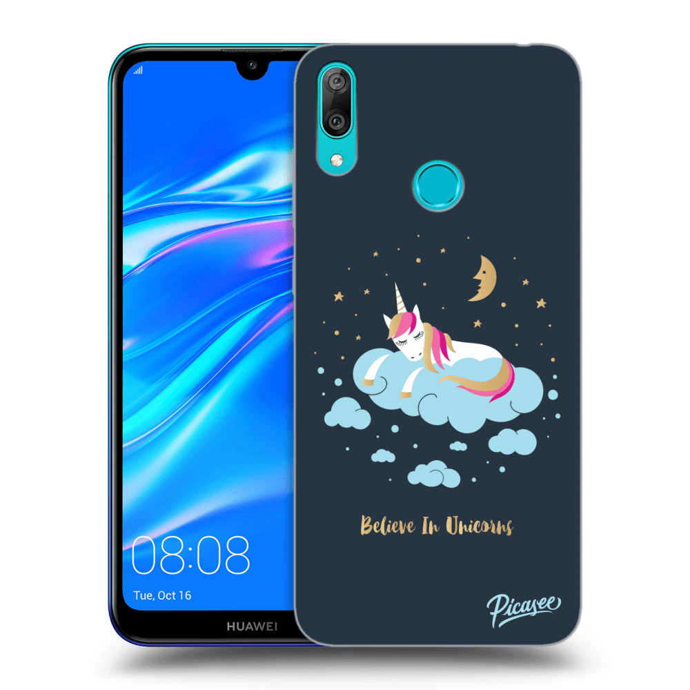Picasee silikónový prehľadný obal pre Huawei Y7 2019 - Believe In Unicorns