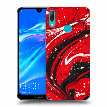 Picasee silikónový prehľadný obal pre Huawei Y7 2019 - Red black