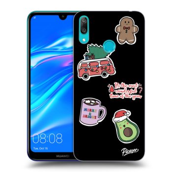 Picasee silikónový čierny obal pre Huawei Y7 2019 - Christmas Stickers