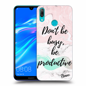 Picasee silikónový čierny obal pre Huawei Y7 2019 - Don't be busy, be productive