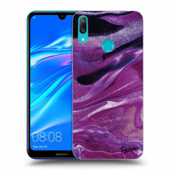 Picasee silikónový prehľadný obal pre Huawei Y7 2019 - Purple glitter