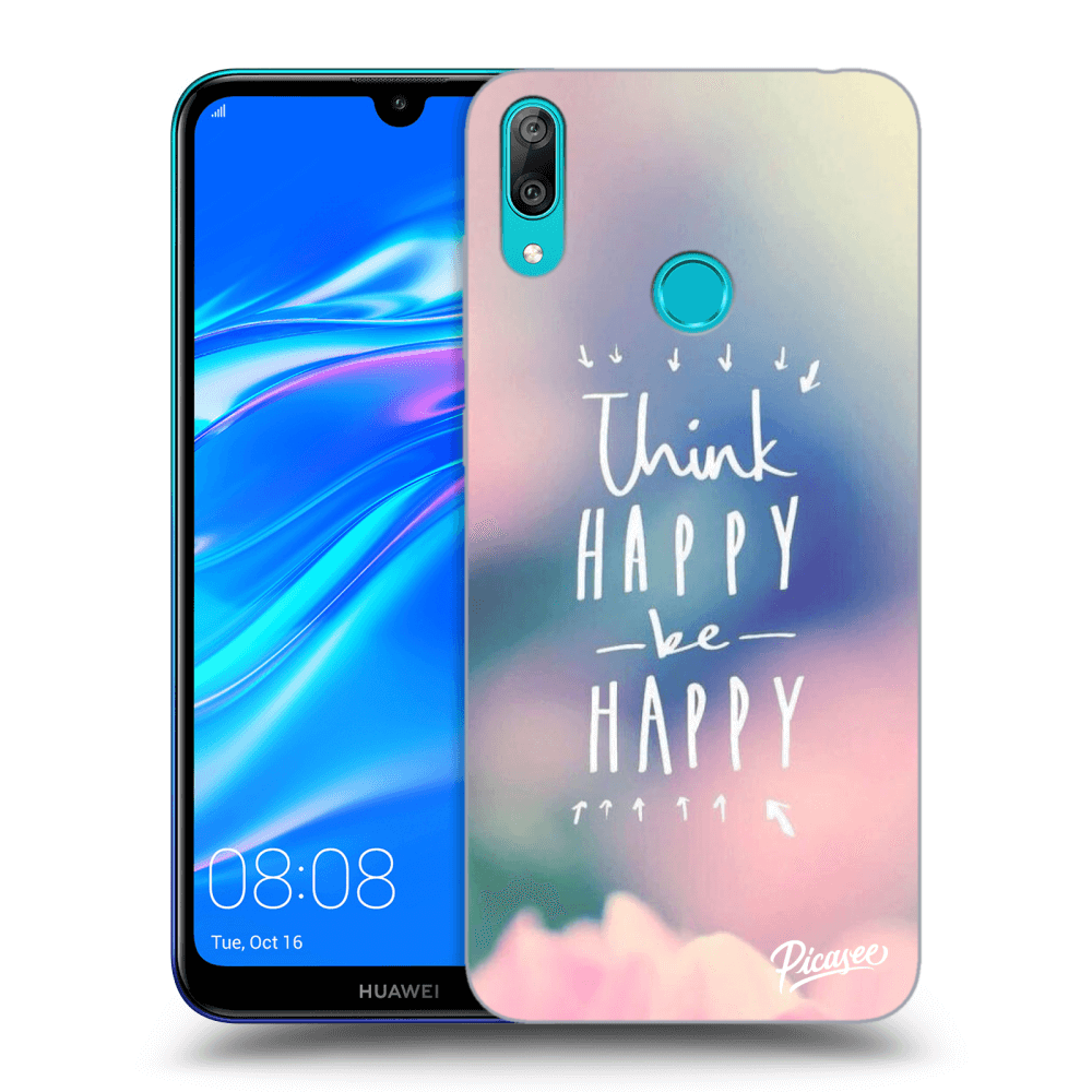 Picasee silikónový prehľadný obal pre Huawei Y7 2019 - Think happy be happy