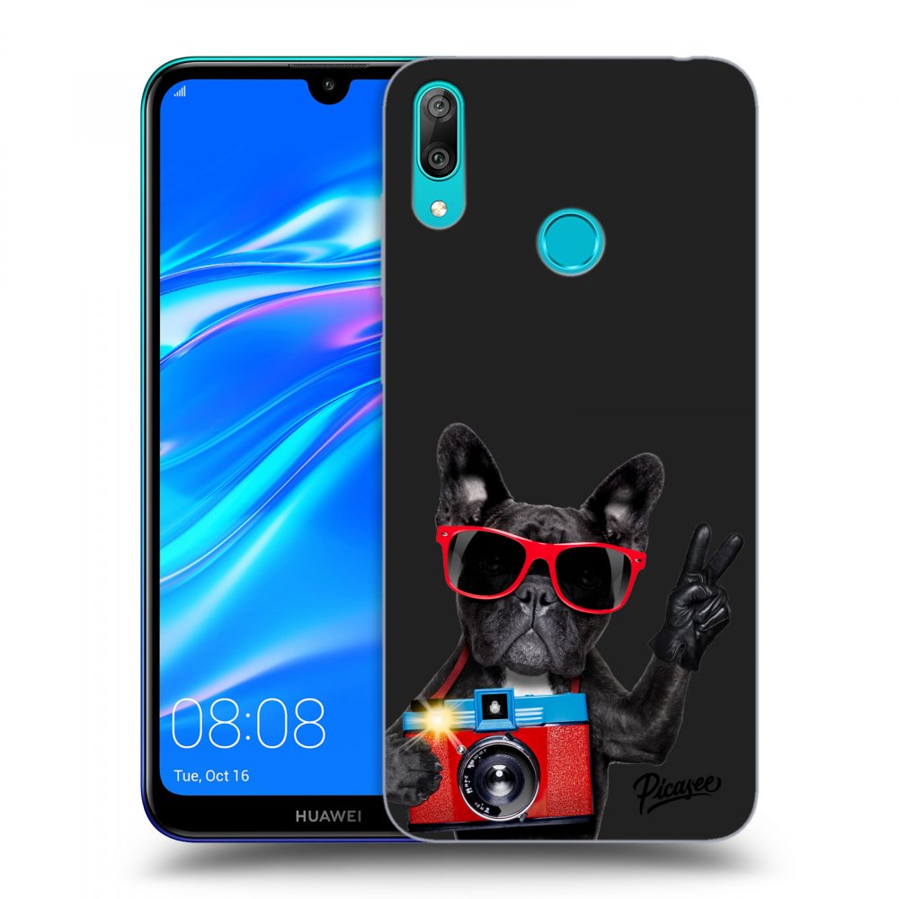 Picasee silikónový čierny obal pre Huawei Y7 2019 - French Bulldog
