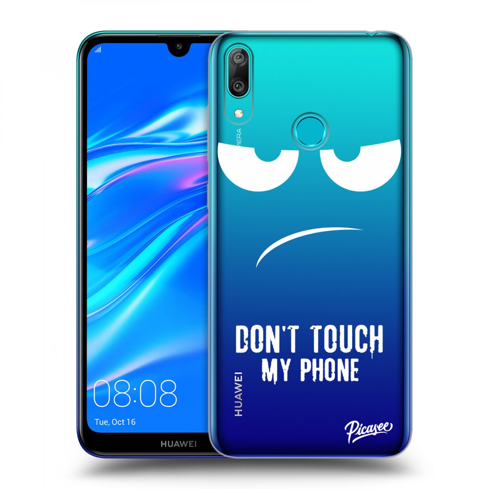 Picasee silikónový prehľadný obal pre Huawei Y7 2019 - Don't Touch My Phone