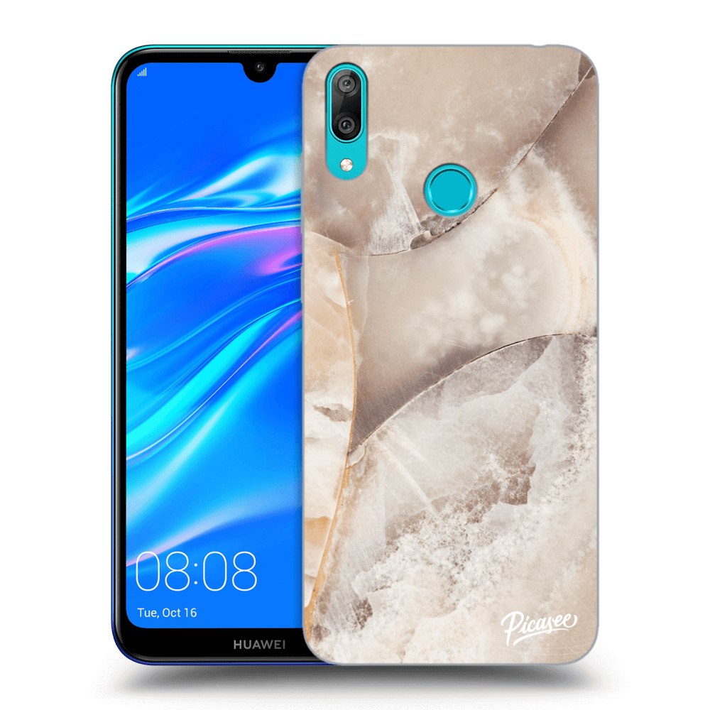 Picasee silikónový prehľadný obal pre Huawei Y7 2019 - Cream marble
