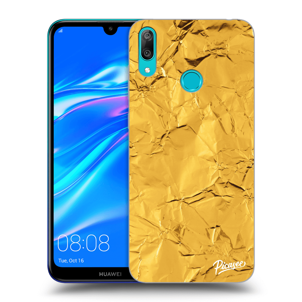 Picasee silikónový prehľadný obal pre Huawei Y7 2019 - Gold