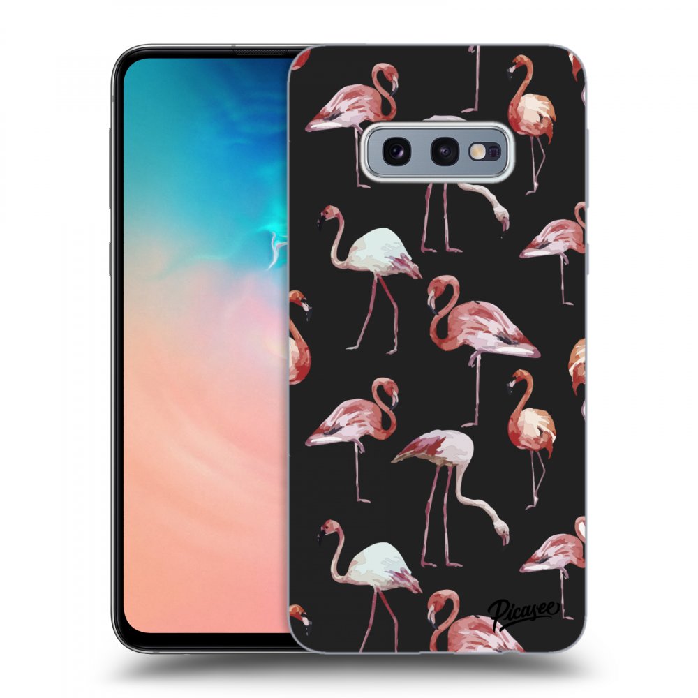 Picasee silikónový čierny obal pre Samsung Galaxy S10e G970 - Flamingos