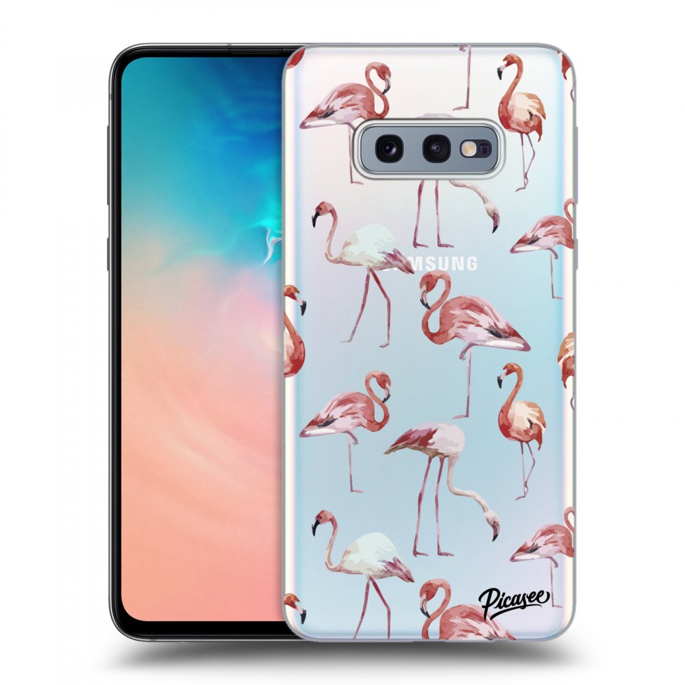 Picasee silikónový prehľadný obal pre Samsung Galaxy S10e G970 - Flamingos