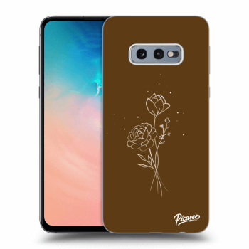 Picasee silikónový prehľadný obal pre Samsung Galaxy S10e G970 - Brown flowers