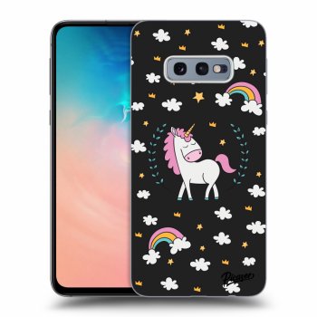 Picasee silikónový čierny obal pre Samsung Galaxy S10e G970 - Unicorn star heaven