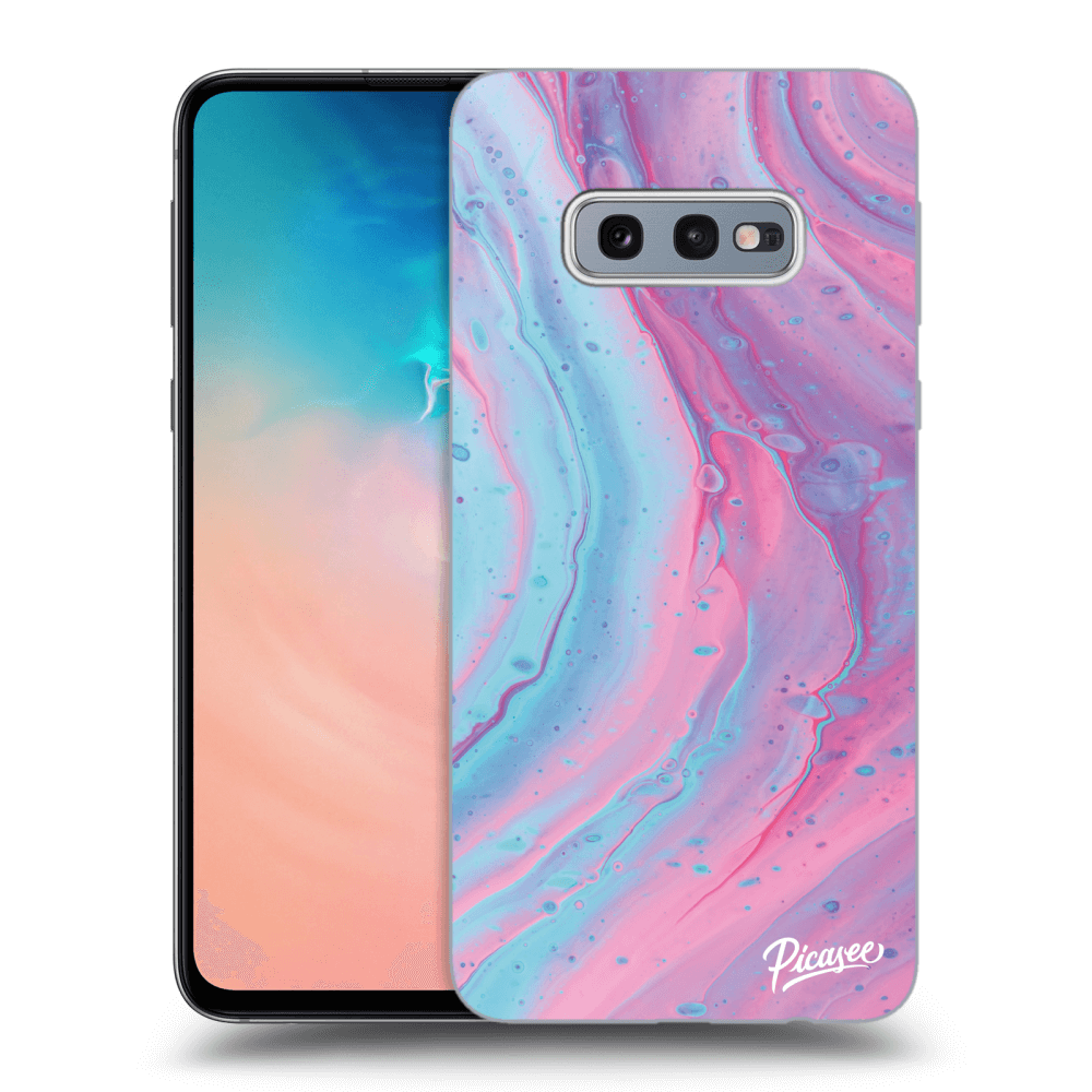 Picasee silikónový prehľadný obal pre Samsung Galaxy S10e G970 - Pink liquid