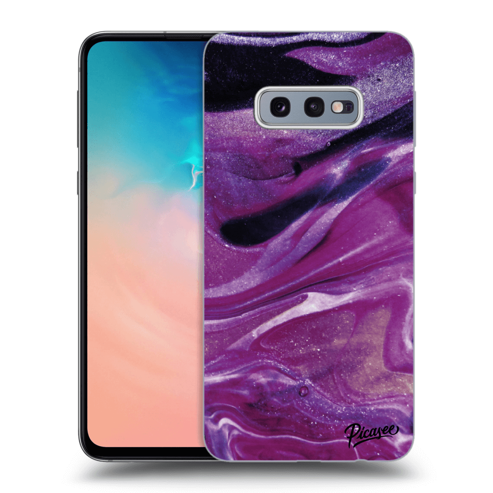 Picasee silikónový čierny obal pre Samsung Galaxy S10e G970 - Purple glitter