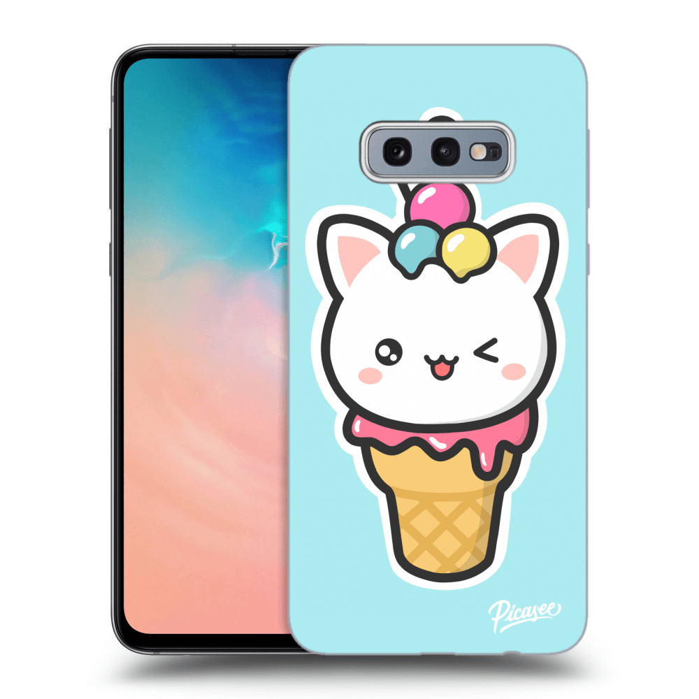 Picasee silikónový čierny obal pre Samsung Galaxy S10e G970 - Ice Cream Cat