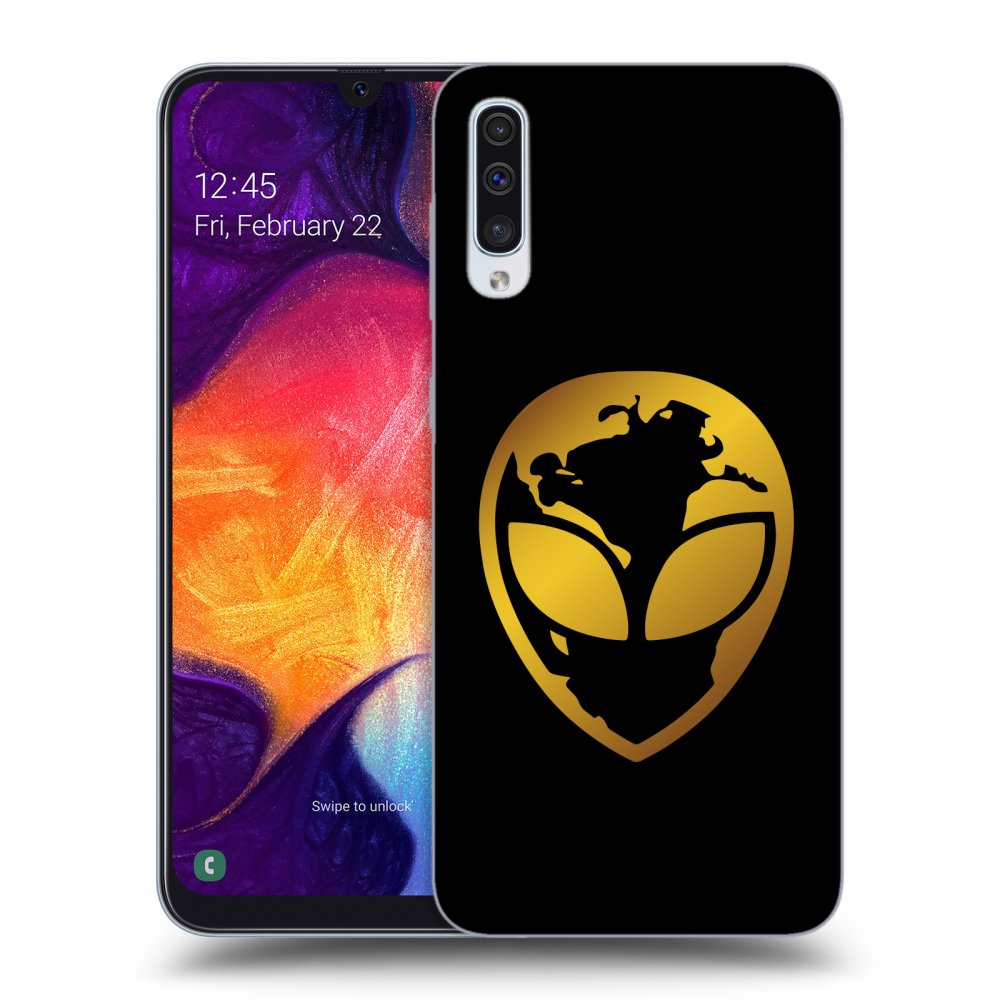 Picasee ULTIMATE CASE pro Samsung Galaxy A50 A505F - EARTH - Gold Alien 3.0