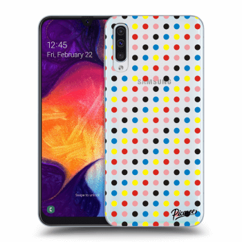 Picasee silikónový prehľadný obal pre Samsung Galaxy A50 A505F - Colorful dots