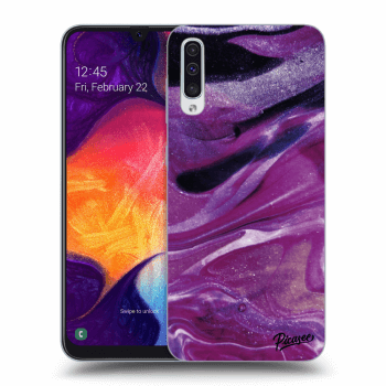Picasee silikónový prehľadný obal pre Samsung Galaxy A50 A505F - Purple glitter