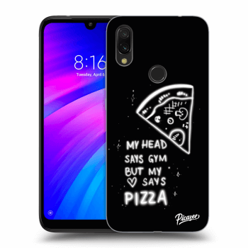 Picasee silikónový čierny obal pre Xiaomi Redmi 7 - Pizza