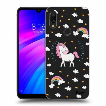 Picasee silikónový čierny obal pre Xiaomi Redmi 7 - Unicorn star heaven