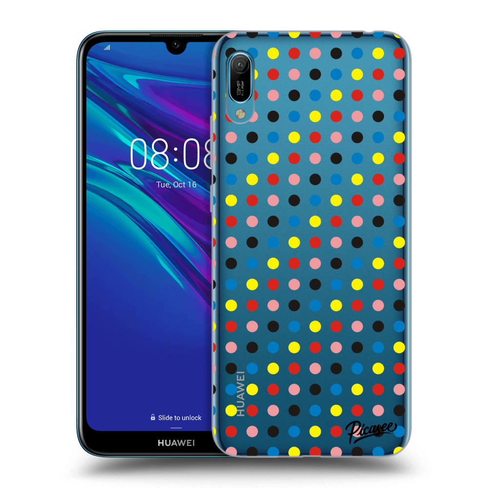 Picasee silikónový prehľadný obal pre Huawei Y6 2019 - Colorful dots