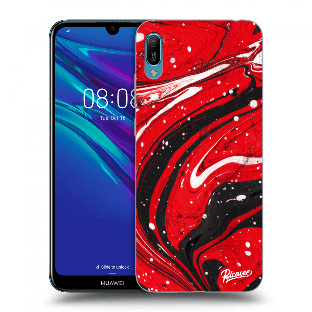 Picasee silikónový prehľadný obal pre Huawei Y6 2019 - Red black
