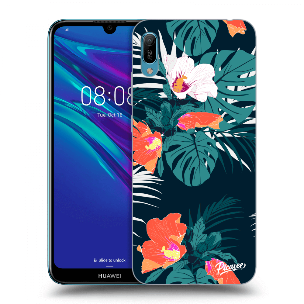 Picasee silikónový čierny obal pre Huawei Y6 2019 - Monstera Color
