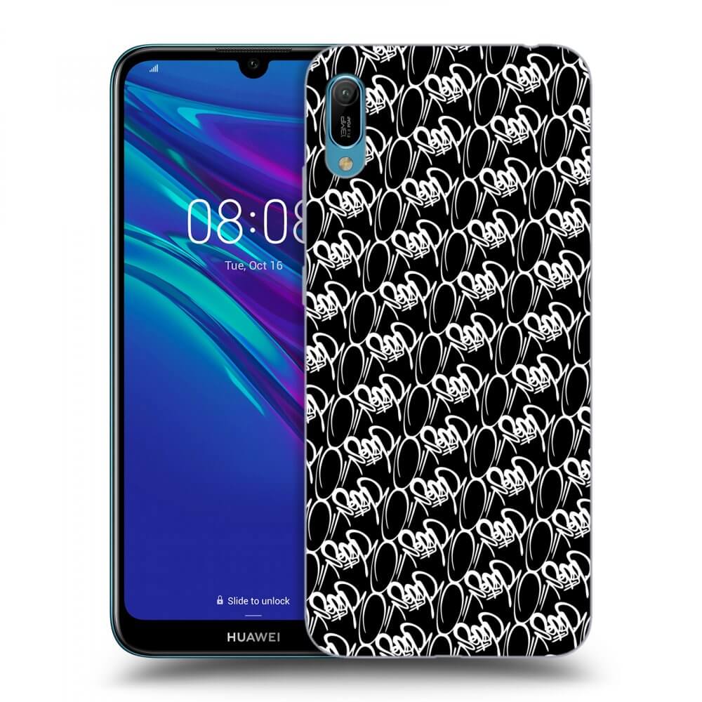 Picasee silikónový čierny obal pre Huawei Y6 2019 - Separ - White On Black 2