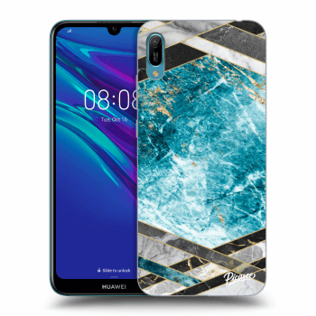 Picasee silikónový čierny obal pre Huawei Y6 2019 - Blue geometry
