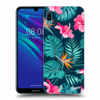 Picasee silikónový prehľadný obal pre Huawei Y6 2019 - Pink Monstera