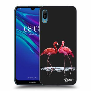 Picasee silikónový čierny obal pre Huawei Y6 2019 - Flamingos couple