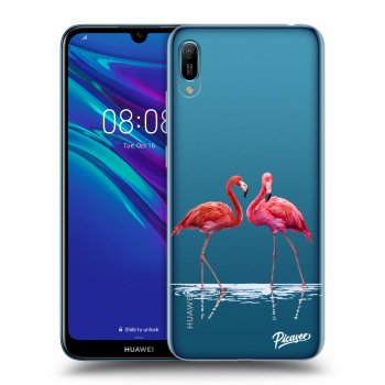 Picasee silikónový prehľadný obal pre Huawei Y6 2019 - Flamingos couple
